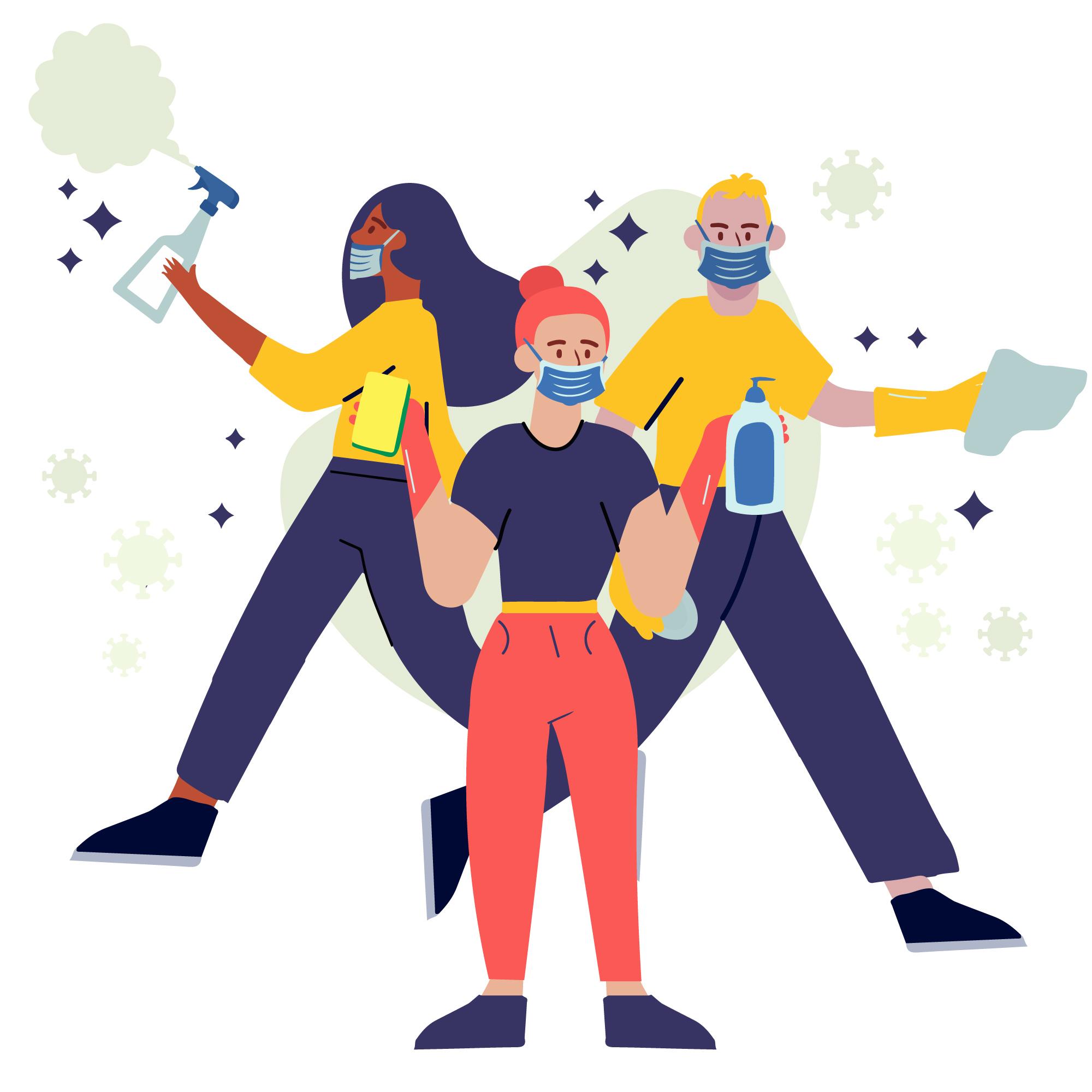 Illustration af ejendomsservice og fællesarealer